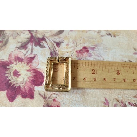 Parklane Rectangular Rhinestone Gold Pendant - Picture 9 of 10